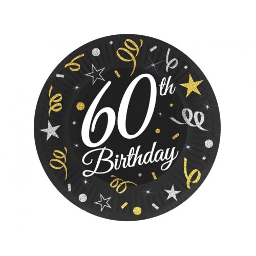 Happy Birthday B&C Happy Birthday 60 Paper Plates, 6 pcs, 18 cm