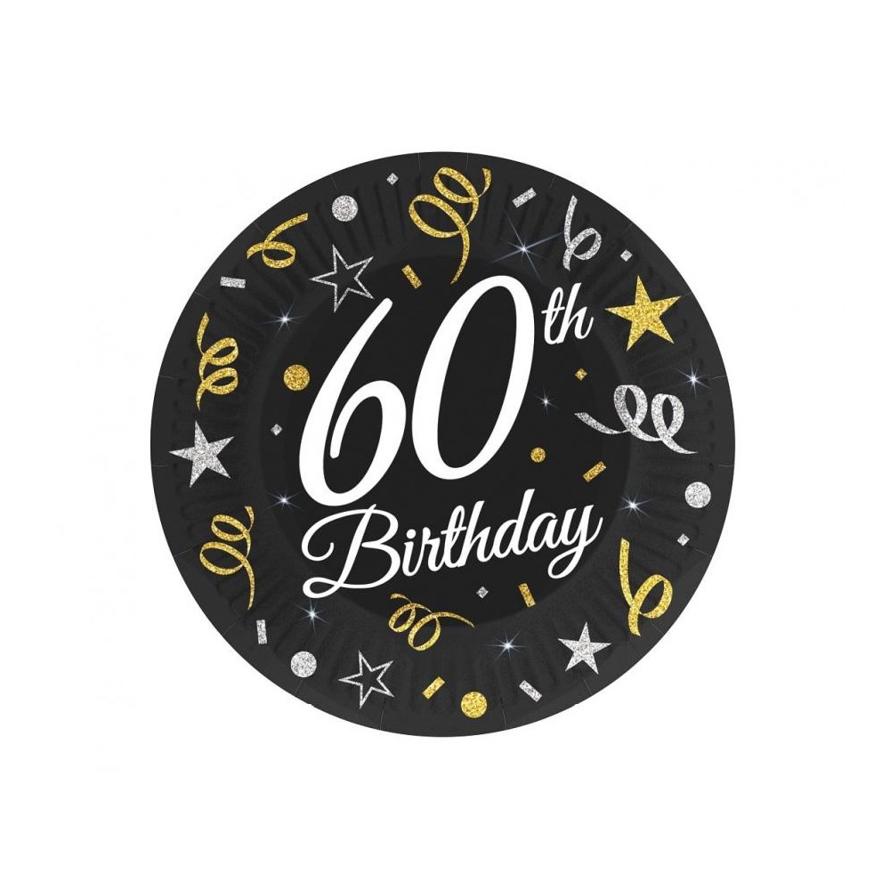 Happy Birthday B&C Happy Birthday 60 Paper Plates, 6 pcs, 18 cm