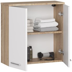 SZAFKA WISZĄCA W 60 cm FIN 2D SONOMA / BIAŁA