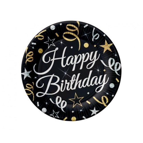 Happy Birthday B&C Happy Birthday paper plate, set of 6, 18 cm