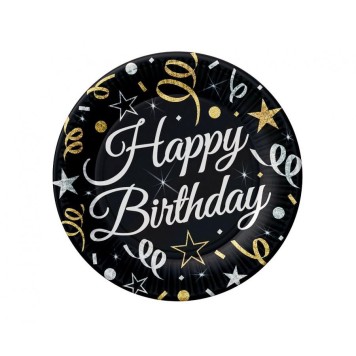 Happy Birthday B&C Happy Birthday paper plate, set of 6, 18 cm