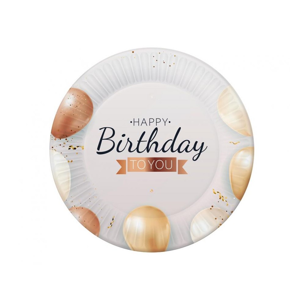Happy Birthday Balloon Happy Birthday paper plate set of 6 - 18 cm