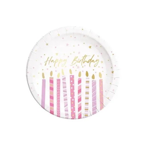 Happy Birthday Candles Happy Birthday paper plate 8 pcs 23 cm FSC