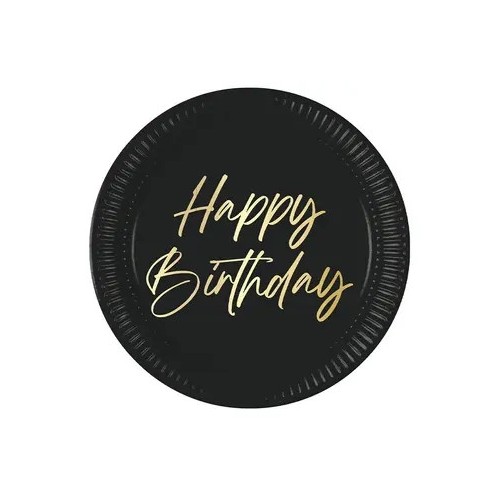 Happy Birthday Elegant Happy Birthday paper plate 8 pcs 23 cm FSC