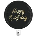 Happy Birthday Elegant Happy Birthday paper plate 8 pcs 23 cm FSC