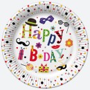 Happy Birthday Funny Happy Birthday paper plate, pack of 8, 22.7 cm