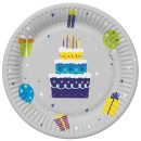 Happy Birthday Gifts and Garlands Happy Birthday paper plate 8 pcs 18 cm