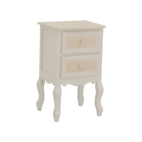 Table de chevet blanc antique bois 40x34,5x64,5 cm
