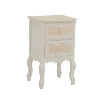 Table de chevet blanc antique bois 40x34,5x64,5 cm
