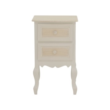 Table de chevet blanc antique bois 40x34,5x64,5 cm
