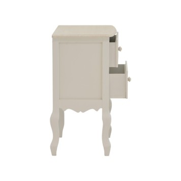 Table de chevet blanc antique bois 40x34,5x64,5 cm

