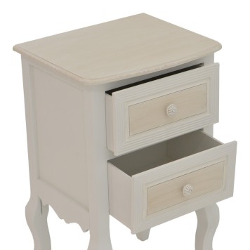 Table de chevet blanc antique bois 40x34,5x64,5 cm
