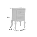 Table de chevet blanc antique bois 40x34,5x64,5 cm
