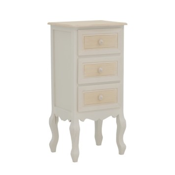 Table de chevet blanc antique bois 40x34,5x82 cm
