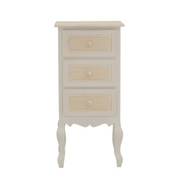 Table de chevet blanc antique bois 40x34,5x82 cm
