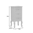 Table de chevet blanc antique bois 40x34,5x82 cm
