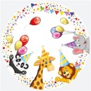 Colour Star Happy Birthday paper plate set 8 pcs 22.7 cm