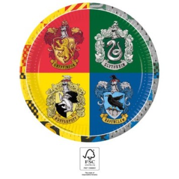 Harry Potter Hogwarts Houses paper plate 8 pcs 23 cm FSC