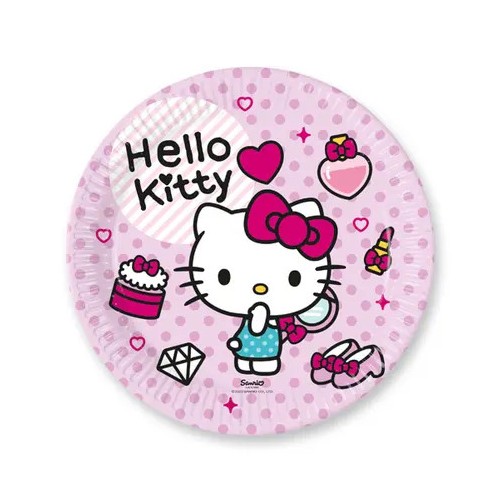 Hello Kitty Fashion paper plate 8 pcs 23 cm FSC