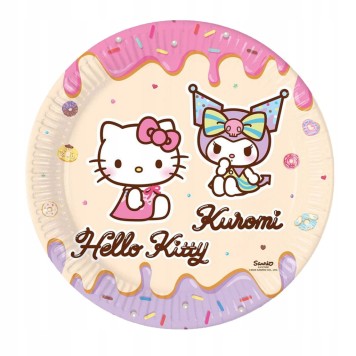 Hello Kitty Kuromi paper plate 8 pcs 23 cm FSC
