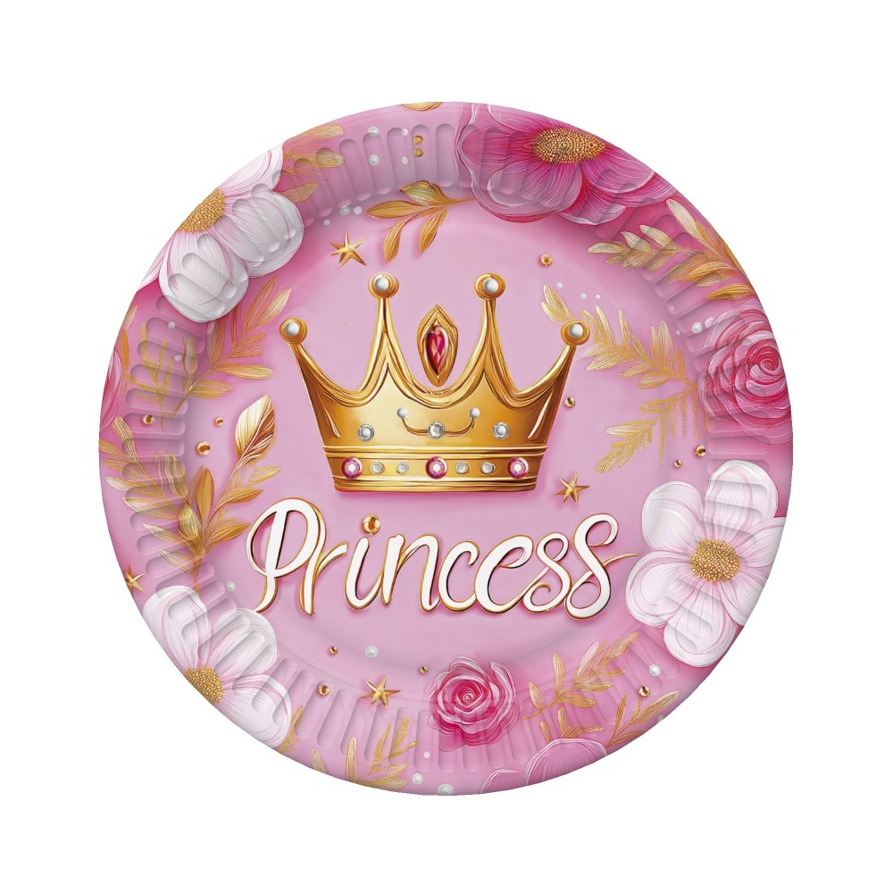 Princess Crown Princess paper plate set of 8, 22.7 cm