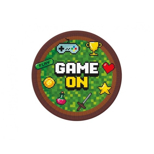 Gamer Game On Toy paper plate 6 pieces 18 cm