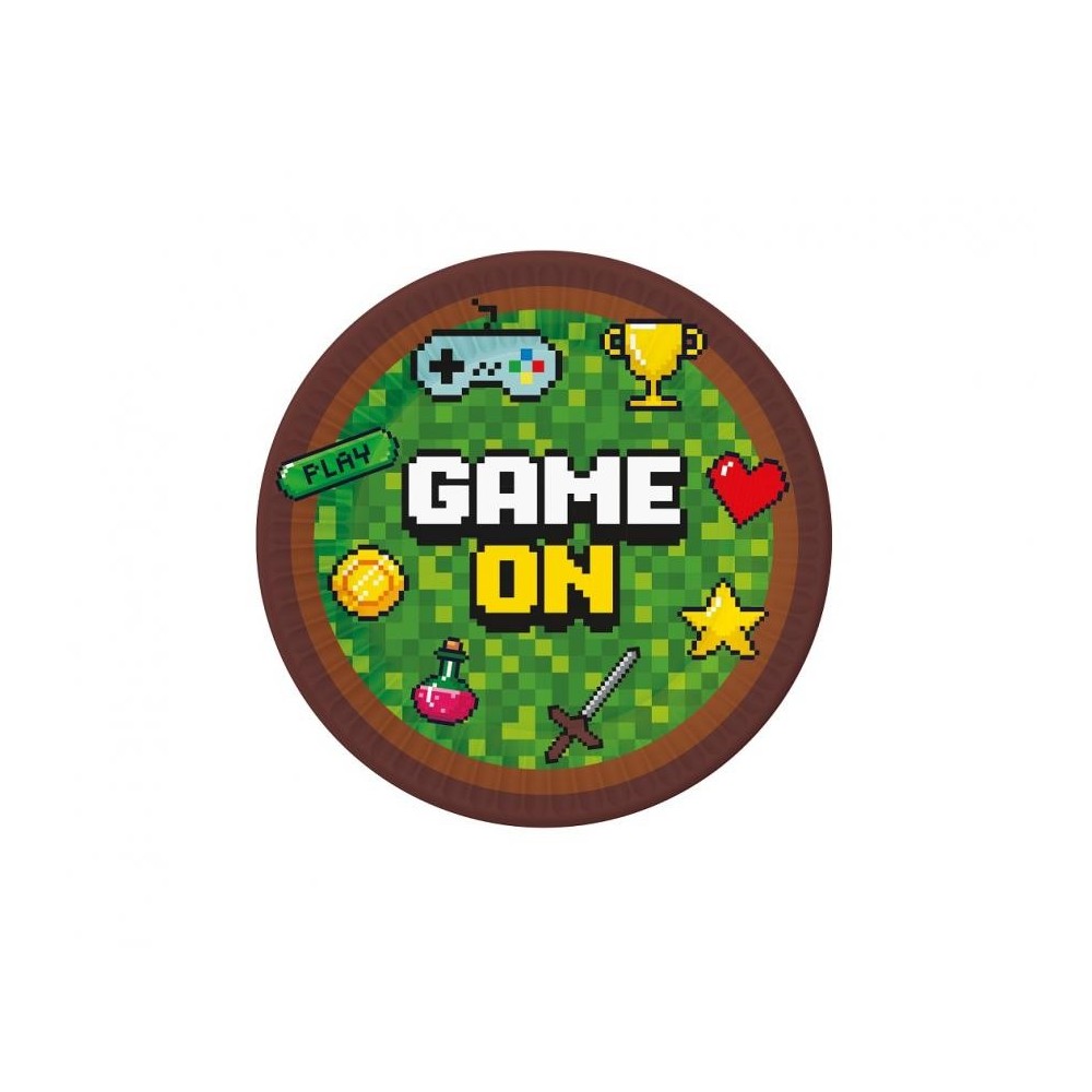 Gamer Game On Toy paper plate 6 pieces 18 cm