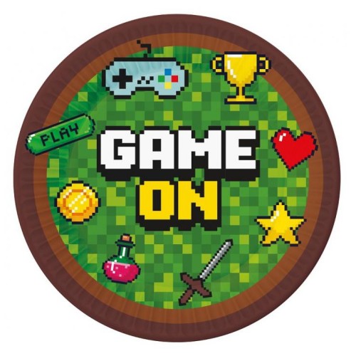 Gamer Game On Play paper plate 6 pcs 23 cm