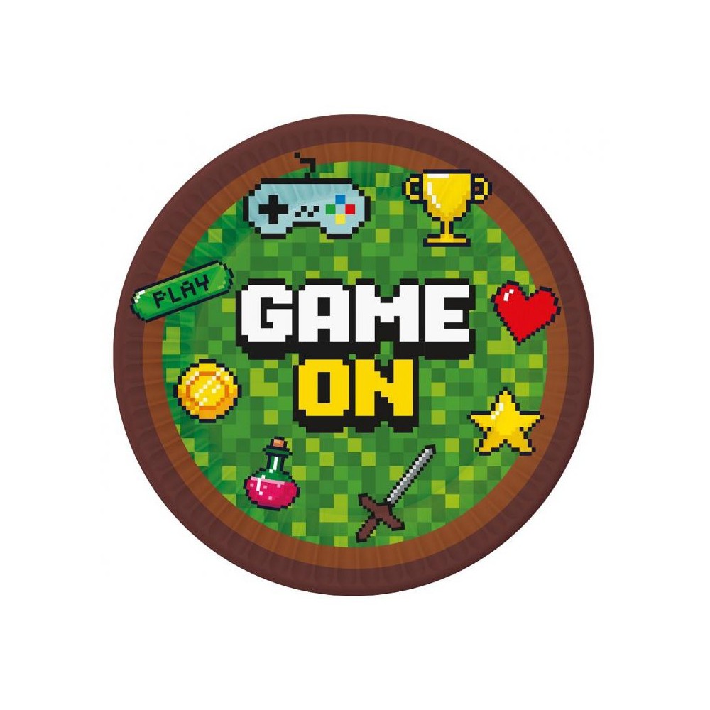 Gamer Game On Play paper plate 6 pcs 23 cm