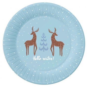 Christmas Hello Winter i paper plate 6 pcs 18 cm