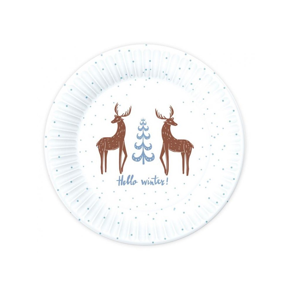 Christmas Hello Winter i paper plate 6 pcs 18 cm