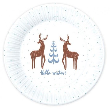 Christmas Hello Winter i paper plate 6 pcs 18 cm