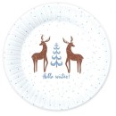 Christmas Hello Winter i paper plate 6 pcs 18 cm