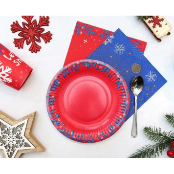 Christmas Let It Snow i paper plate 6 pcs 18 cm