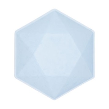 Colour Vert Decor Blue Hexagonal Deep Plate Set of 6 15.8 cm