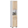 Colonne meuble étagère de salle de bain 2 portes 1 tiroirs 140x30X30 cm Blanc