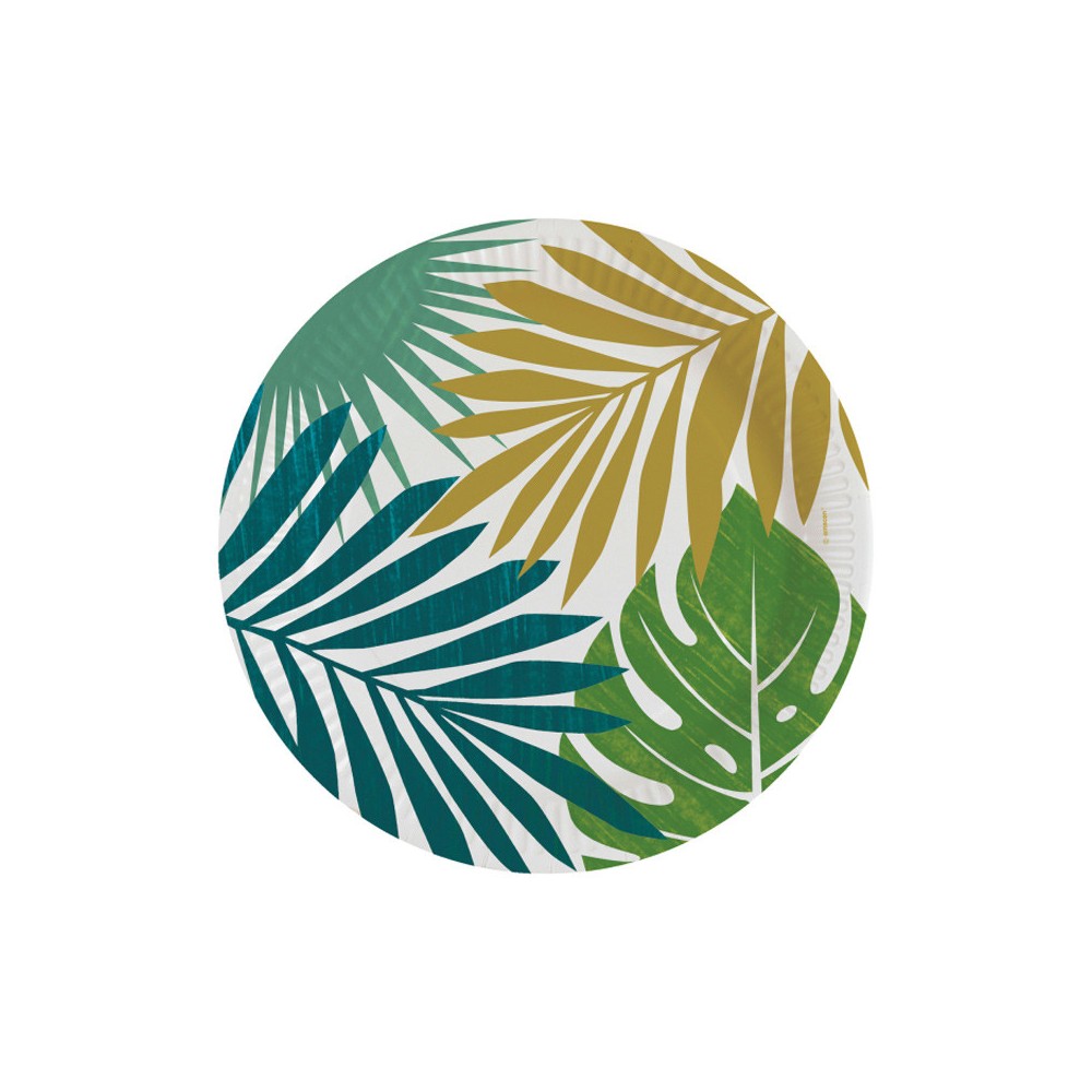 Key West Leaf paper plate 8 pcs 23 cm