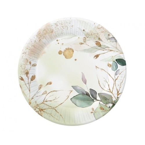 Party Feelings Leaf Paper Plate Set of 6 - 18 cm