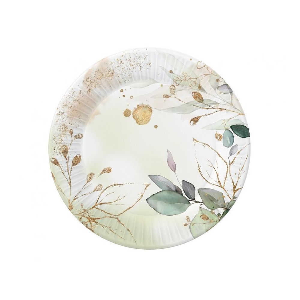 Party Feelings Leaf Paper Plate Set of 6 - 18 cm