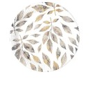 Flower Grey Branches Leaf Paper Plate 8 pcs 23 cm