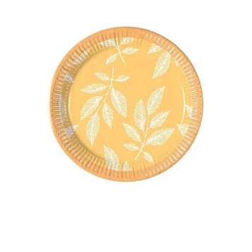 Flower Orange Leaves Leaf Paper Plate 8 pcs 20 cm
