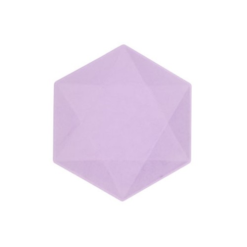 Colour Vert Decor Purple Hexagonal Plate Set of 6, 15.8 cm