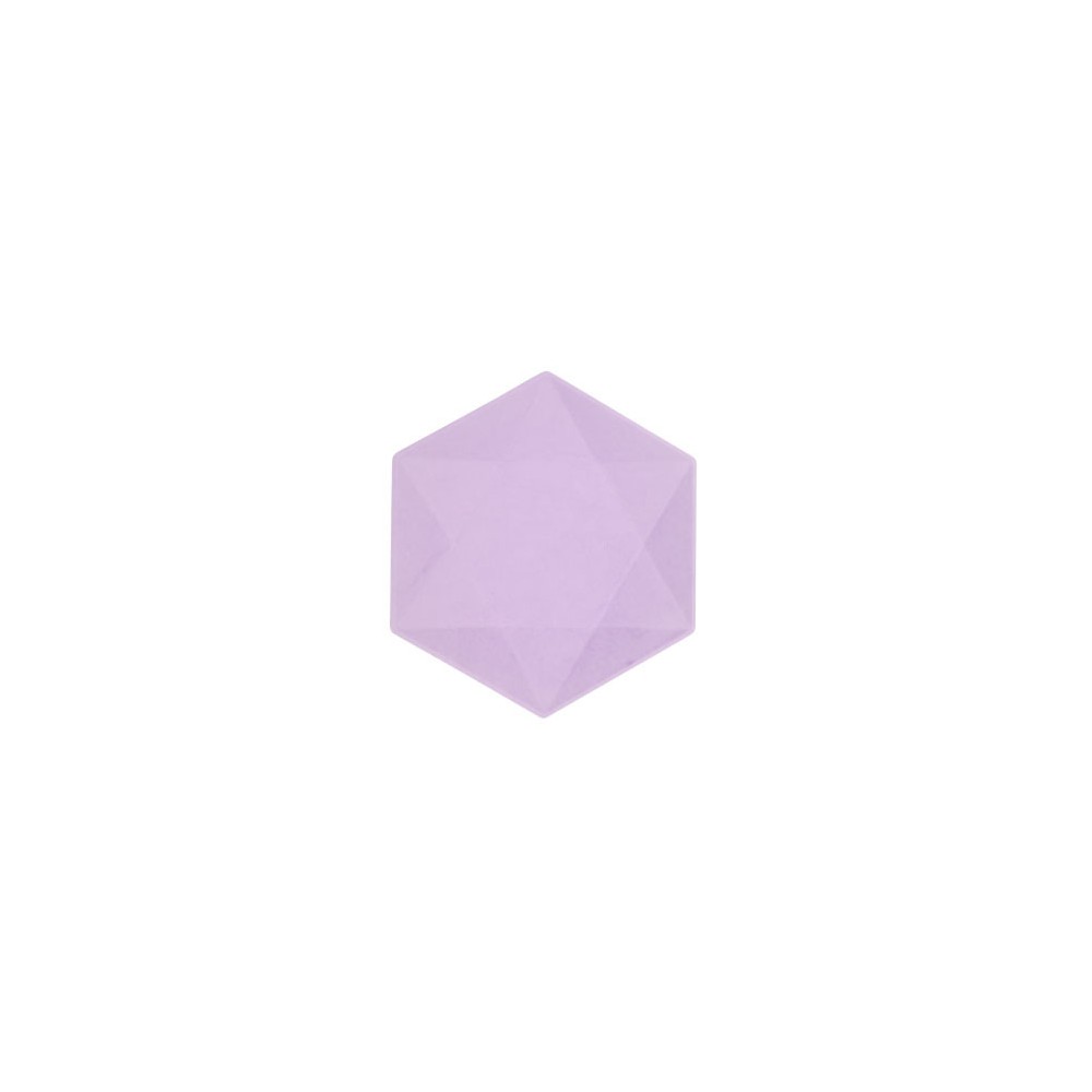 Colour Vert Decor Purple Hexagonal Plate Set of 6, 15.8 cm