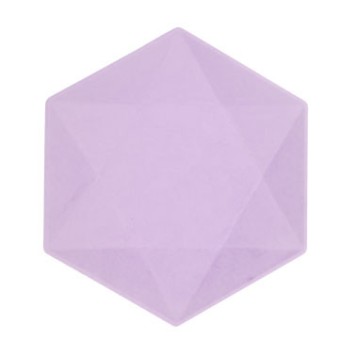 Colour Vert Decor Purple Hexagonal Plate Set of 6, 15.8 cm