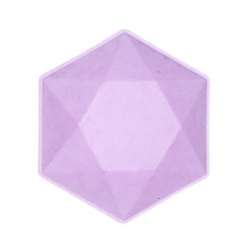 Colour Vert Decor Purple Hexagonal Deep Plate Set of 6 - 15.8 cm