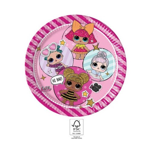 LOL Surprise Glitterati paper plate 8 pcs 23 cm FSC