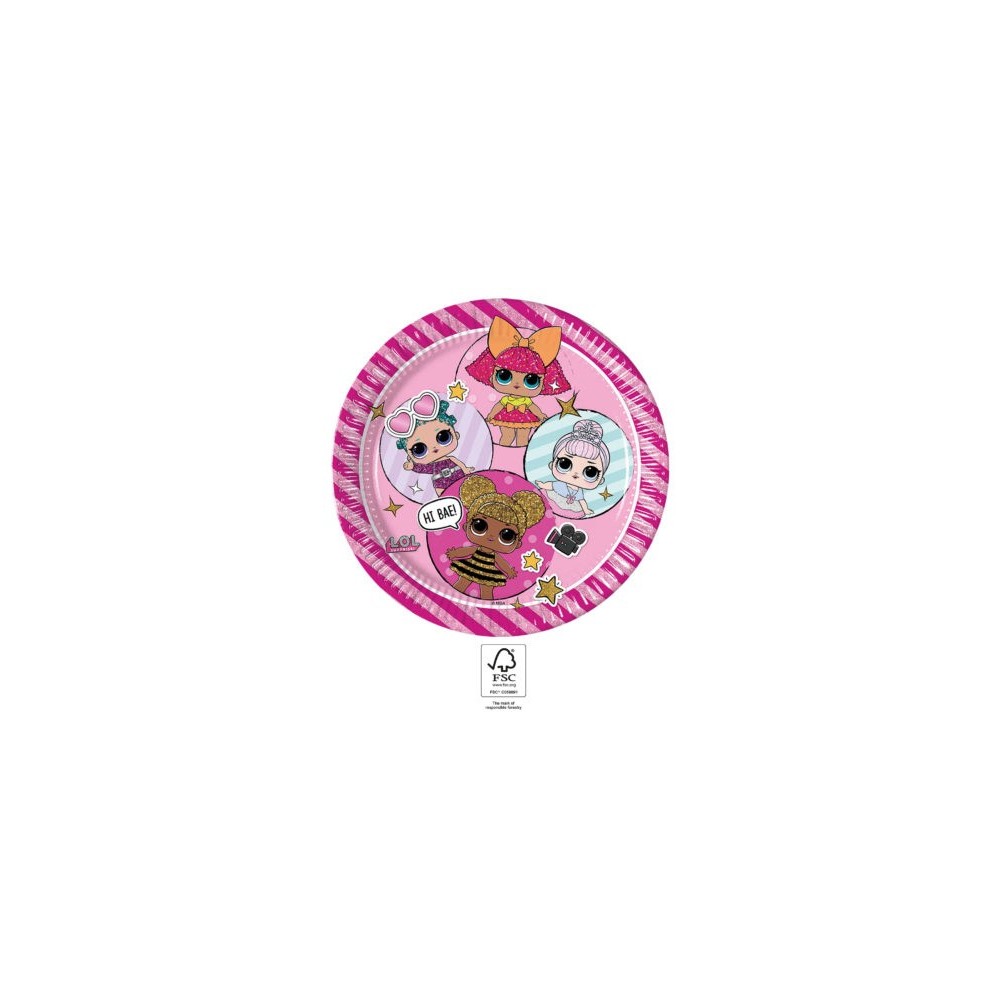 LOL Surprise Glitterati paper plate 8 pcs 23 cm FSC