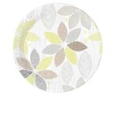 Flower Foliage Leaf Paper Plate 8 pcs 23 cm