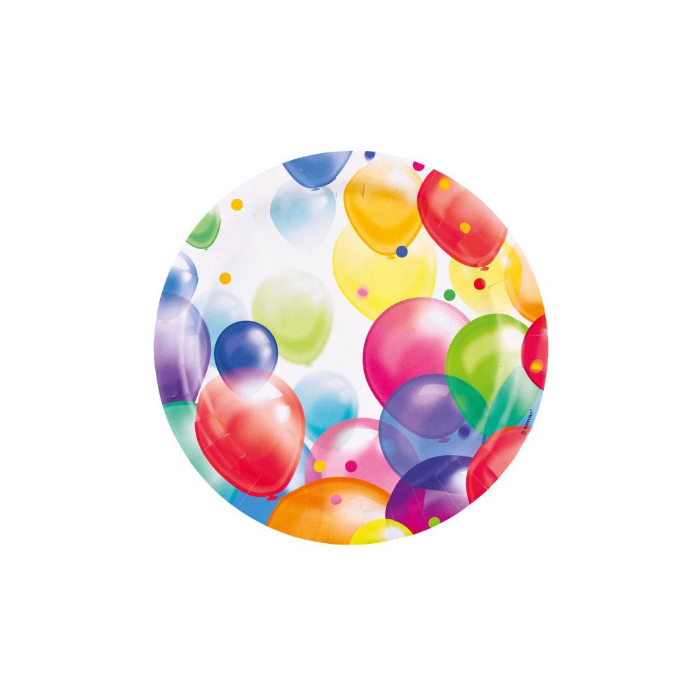 Balloon Balloons paper plate set of 8, 23 cm
