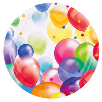 Balloon Balloons paper plate set of 8, 23 cm